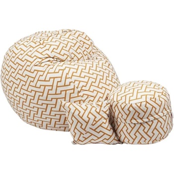 Image 1 of Pufrelax Комплект Барбарон с табуретка за крака и декоративна възглавница 500л. Matusalem, Zappity Orange, Перящ се калъф, Подходящ за деца, Пълнеж с микс от мемори пяна и дунапрен, Гама Premium