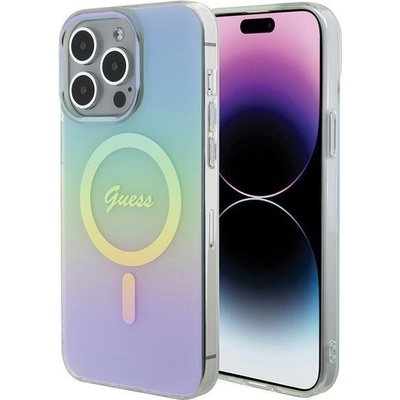 GUESS Кейс Guess IML Iridescent MagSafe за iPhone 15 Pro, тюркоаз (3666339154943)