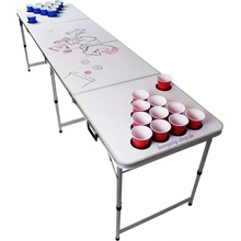 BeerCup Backspin, Beer Pong stůl, souprava, bílý, DIY, rukojeti, držáky na míčky, 6 míčků