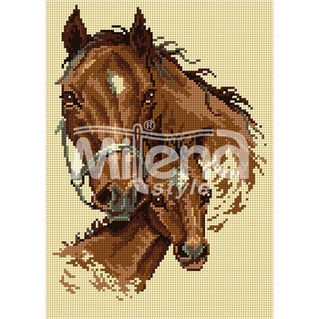 Milena Style Щастливи коне - гоблен със схема конци dmc 1: 4