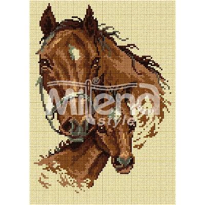 Milena Style Щастливи коне - гоблен със схема конци dmc 1: 4