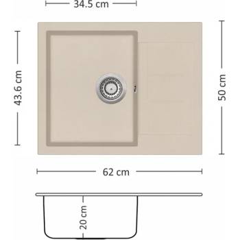 Image 1 of Leks sena 62.1 si, Композитна мивка (sena 62.1 si)