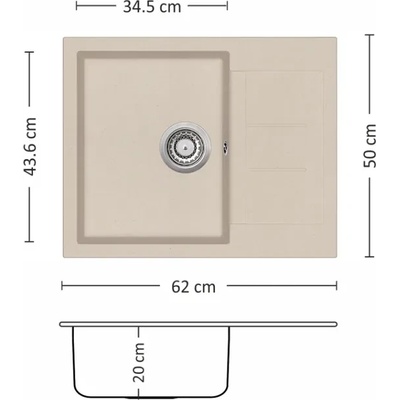 Leks sena 62.1 si, Композитна мивка (sena 62.1 si)