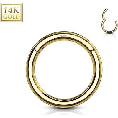 Šperky4U zlatý piercing segment kruh ZL01262-YG-1206