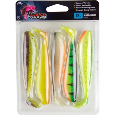 Fox Rage Zander Pro Shad Mixed Colour Lure Packs 5x Mixed Ultra UV Colours - 7.5cm