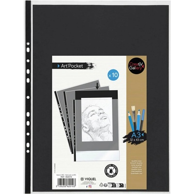 VIQUEL Creativ Gallery prezentačné vrecko A3, čierny papier – 10 ks v balení