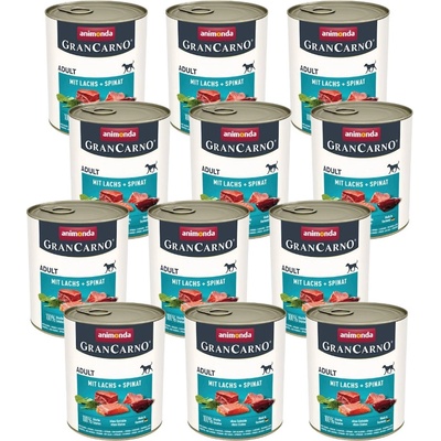 Animonda GranCarno Adult Dog losos a špenát 12 x 800 g