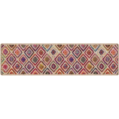 Перящ се килим многоцветен 80x300 см противоплъзгащ