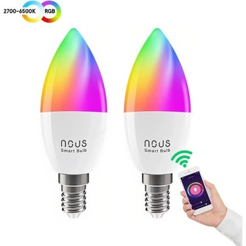 NOUS Smart sada LED žiaroviek E14 4,5W RGB Nous P4/2pack WiFi Tuya