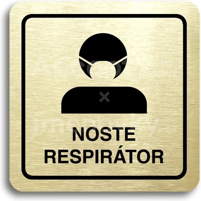 ACCEPT Piktogram noste respirátor III - zlatá tabulka - černý tisk