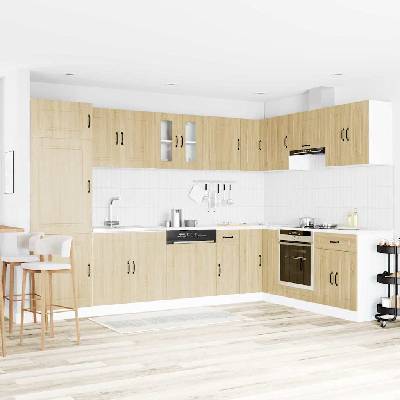 vidaXL Кухненски шкаф с врата Kalmar Сонома дъб 80 x 46 x 81, 5 см (3315004)