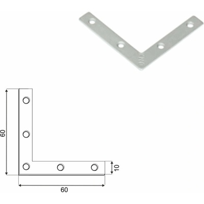 Domax NA montážny rohovník 60 - 60 x 60 x 10 x 2 mm 50 ks