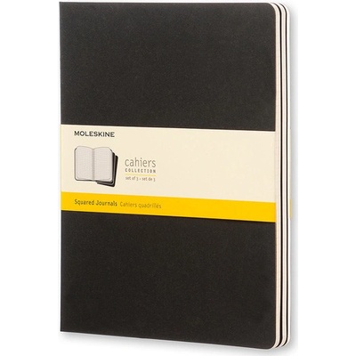 Moleskine Sešity 3 ks čtverečkované černé