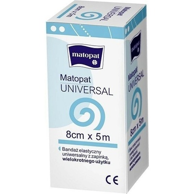 Matopat Elastický obväz Matopat UNIVERSAL so svorkou na rany a zranenia 8 cm x 5 m 1 ks Kartónová krabica