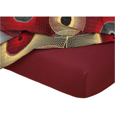 Dadka jersey prostěradlo bordové 80x220x18