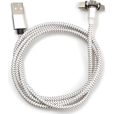 HARAHU Usb зарядно кабел 3в1 с магнитни накрайници - Сребрист kp30707 (30707)