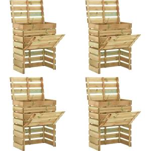 vidaXL Слетен градински компостер 4 pcs Зелено 110 x 58 x 113 см (3446546)