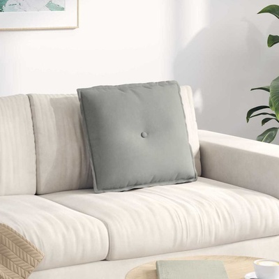 vidaXL Възглавница за гръб Светлосиво 50 x 45 см Микрофибърна тъкан (42014645)