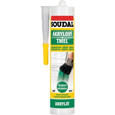 Soudal akrylový těsnící tmel, přetíratelný, bílý, 300 ml