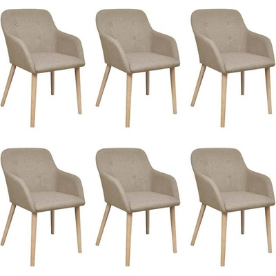 zahrada-XL 270571 béžové textil a masivní dubové dřevo 6 ks