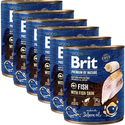 Brit Консерва Brit premium by Nature Fish & Fish Skin 6 x 800 г
