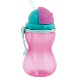 Canpol babies Преходно нетечащо шише с мека сламка Canpol - 370 ml, розово (56/113_pin) - ozone