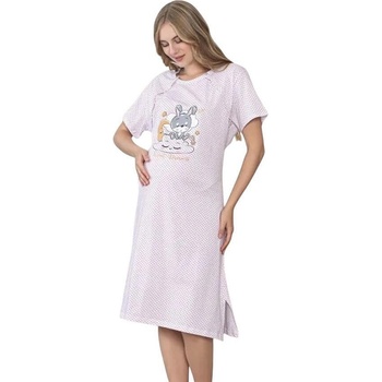 Нощница за кърмене с копчета и зайче