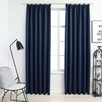 Pure Line Home Плътни завеси в цвят морскосин с перделък, 2 бр. , 140 x 175 см