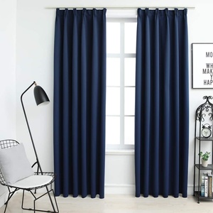 Pure Line Home Плътни завеси в цвят морскосин с перделък, 2 бр. , 140 x 175 см