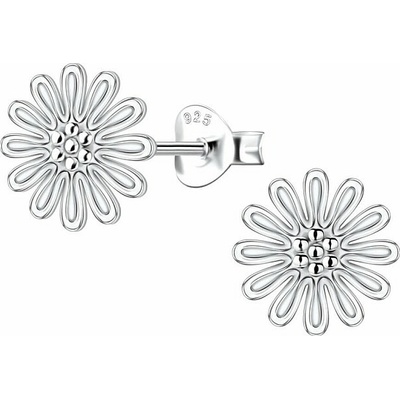 Nefertitis 34376 Stříbrné náušnice pecky FLOWER NF59522 9 mm 1,1 g