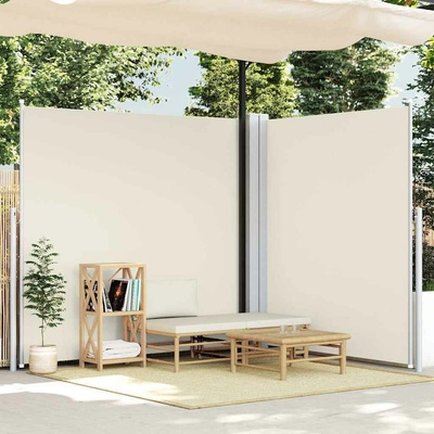 vidaXL Zatahovací boční markýza krémová 200 x 600 cm
