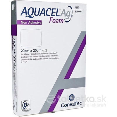 Aquacel Ag Foam Hydrofilné krytie neadhezívne 20 x 20 cm 5 ks