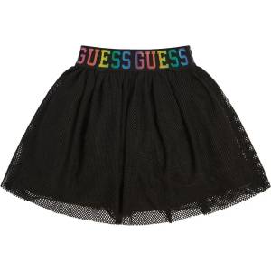 GUESS Разкроена пола с цветен ластик за момиче в черно Guess