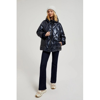 Moodo Металическо стегнато яке с качулка в тъмно синьо Moodo Moodo | Bezhov | ЖЕНИ | XS