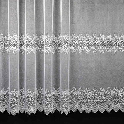 TextilCentrum.cz Berk Žakárová záclona LUJZA 2016, ornamenty, s bordurou, bílá, výška 180cm (v metráži)
