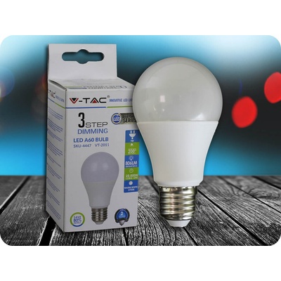 V-TAC E27 LED žiarovka 9W, 806lm, 3-stupňové stmievanie Studená biela