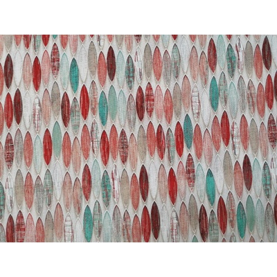Dekorační látka Surf červeno-tyrkys šíře 140 cm