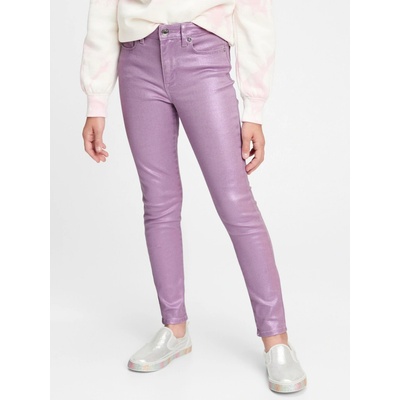 GAP Dětské džíny High Rise Foil Jeggings Stretch Fialová 5 Fialová