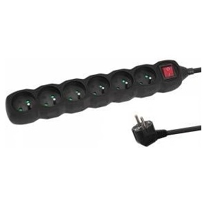 Esperanza power strip 6 sockets switch 3m black