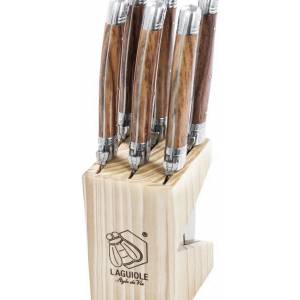 Laguiole Комплект ножове за пържоли PREMIUM, 6 бр. , с блок от дърво, Laguiole (LAGSDV-303870)
