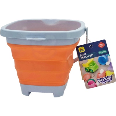 Woopie skládací silikonové kyblík čtvercový oranžový 5 l