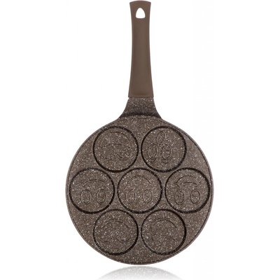 Banquet Crystal na 7 lívanců s nepřílnavým povrchem Granite Brown Smile 26 cm