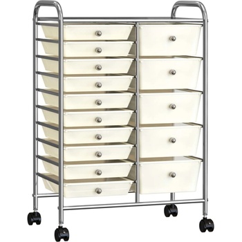 HABA Xxl Мобилна количка за съхранение 15 чекмеджета бяла пластмаса (v320408)