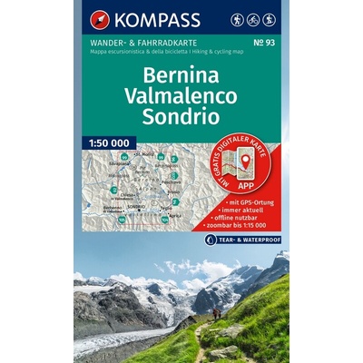 Bernina, Valmalenco, Sondrio (Kompass - 93) - turistická mapa