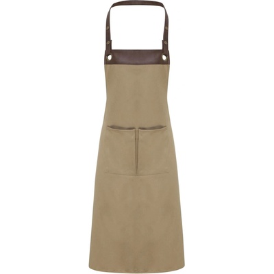 Premier Workwear Luxusní pracovní zástěra Espresso PR123 Khaki Pantone 7536C 70x81cm