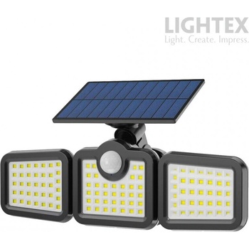 Lightex Соларен LED прожектор черен AVARO със сензор 5W 4000K 420lm IP44 Lightex (638AL0003259)