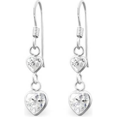 all4Silver strieborné náušnice M6028-A4S Biely Zirkón