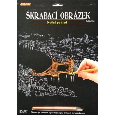 SMT Creatoys Škrabací obrázek noční výhled 20 x 25 cm Tower Bridge