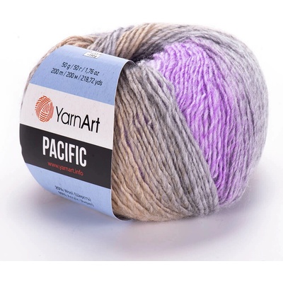 Yarn Art příze Pacific 308 fialková, šedá, krémová