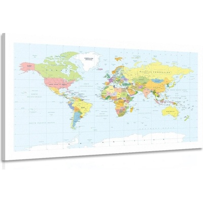 Obraz klasická mapa s bílým okrajem - 90x60